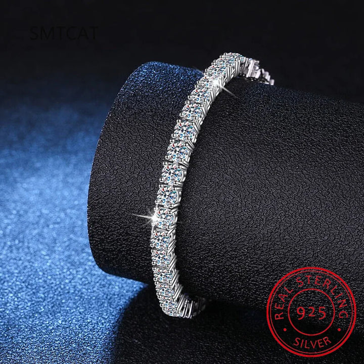 S925 Platinum Bracelet Moissanite Charm
