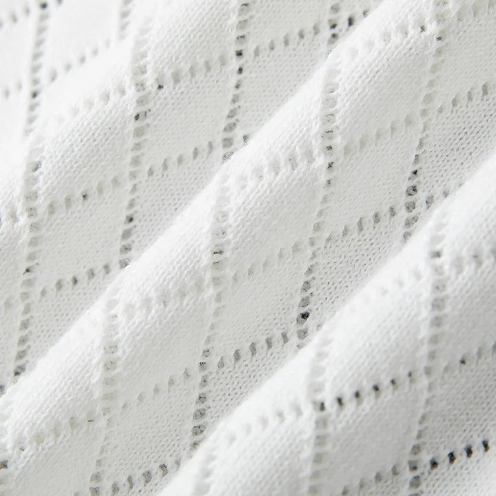 Breathable Cotton Short-Sleeve Sweater