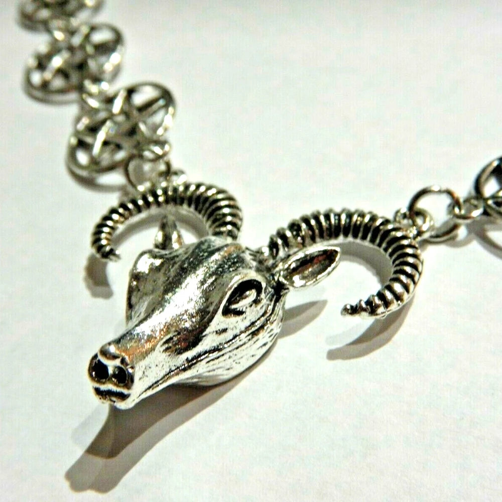 Goat Head Choker Gothic Pentagram Pendant