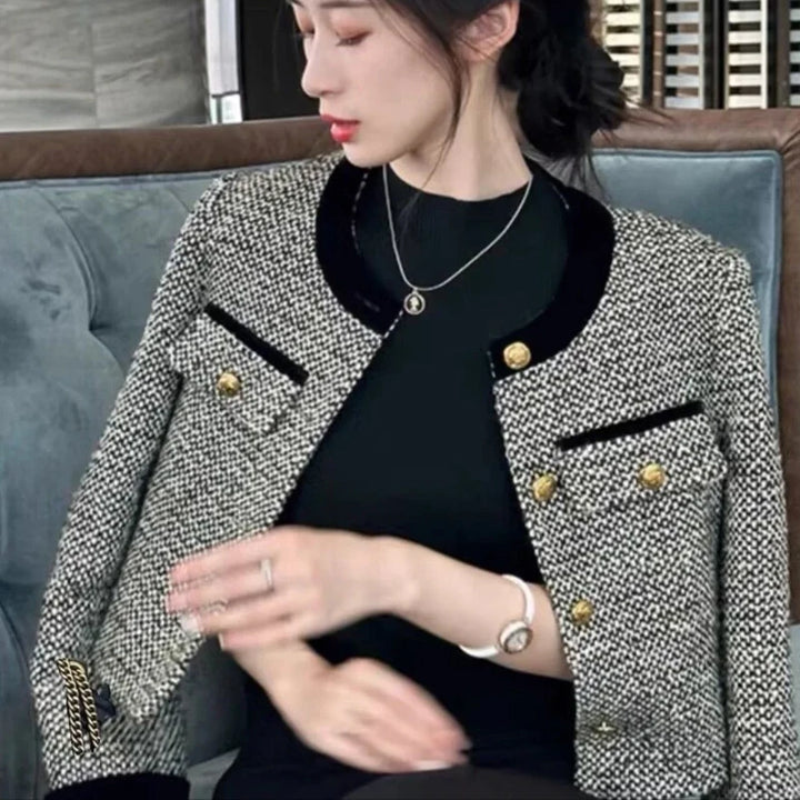 Short Patchwork Jacket Korean Style for Women