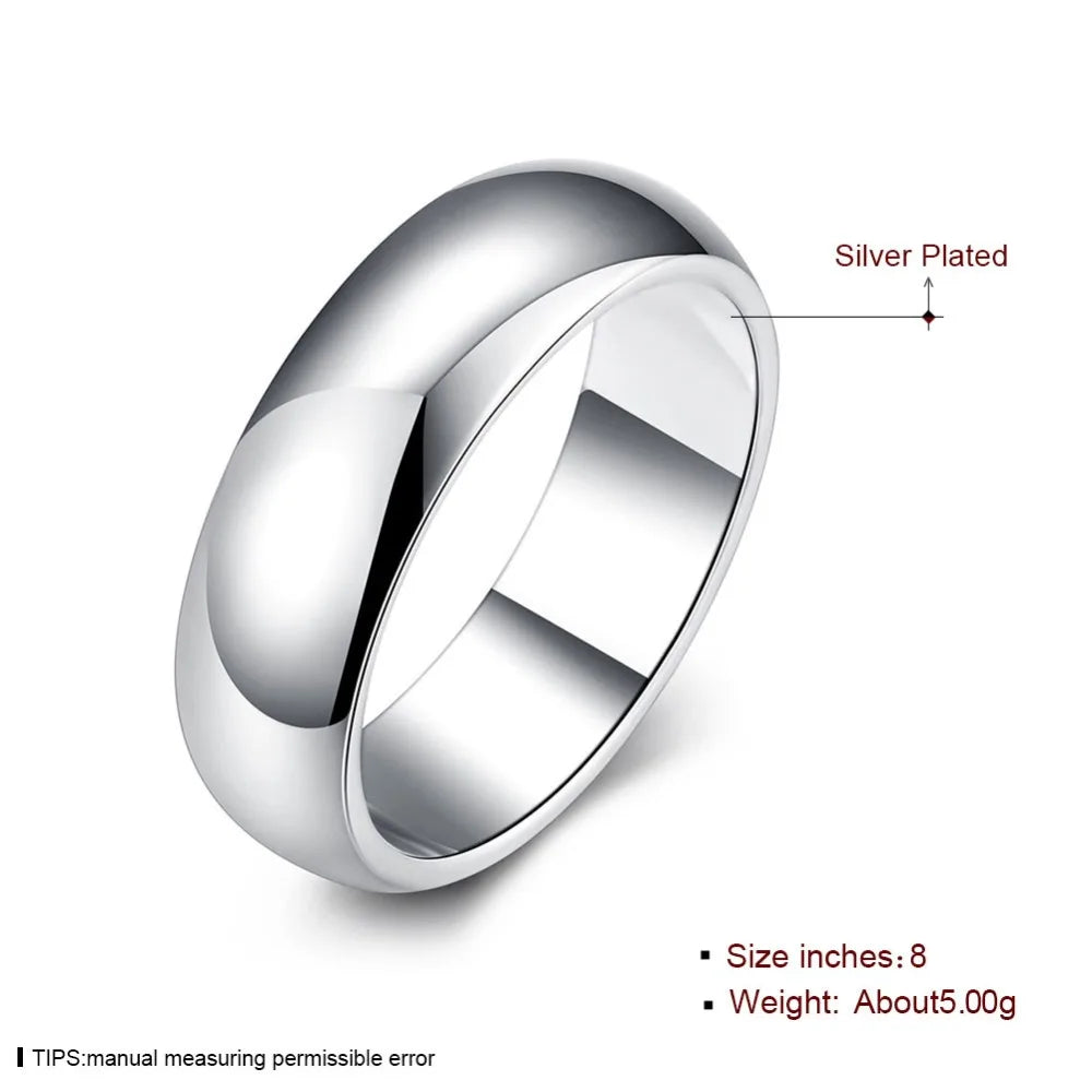 925 Silver Circle Ring Simple Round Design for Women
