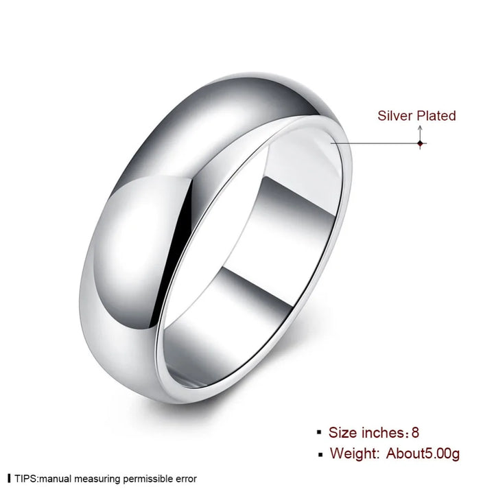 925 Silver Circle Ring Simple Round Design for Women
