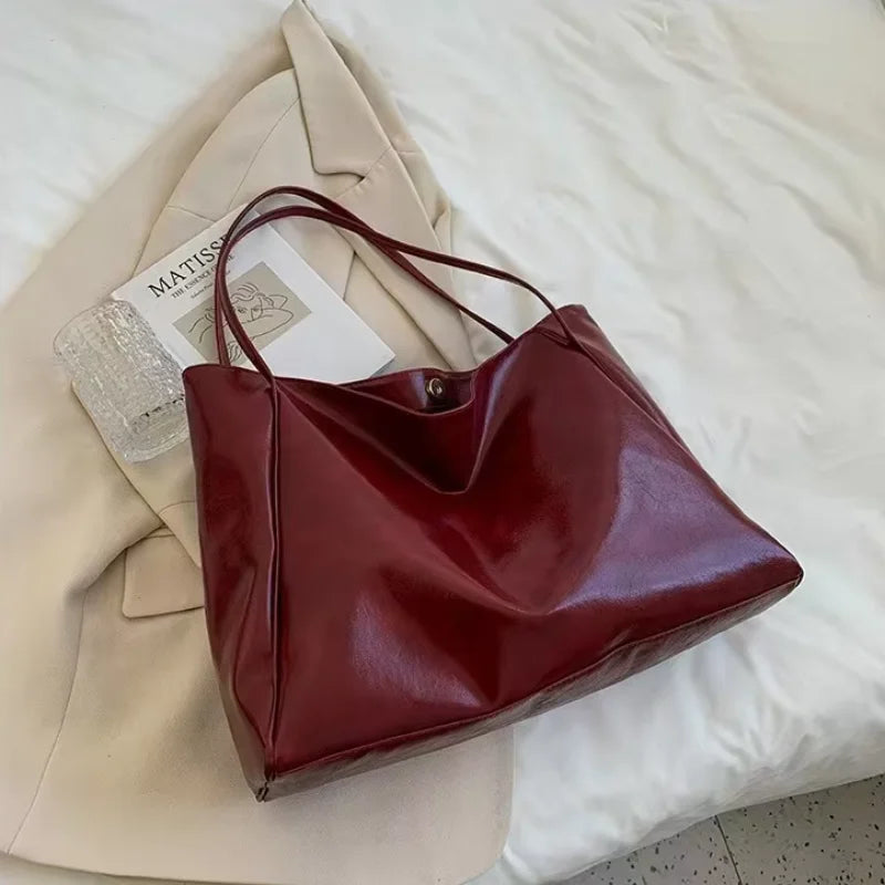 Women’s PU Tote Bag Retro Bucket Style