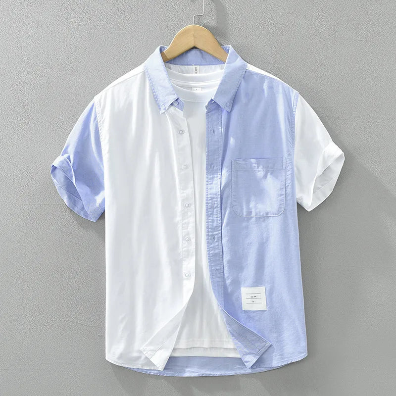 Men’s Cotton Patchwork Shirt Spring/Summer