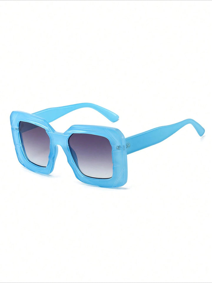 Stylish large square-frame women's sunglasses with UV protection.