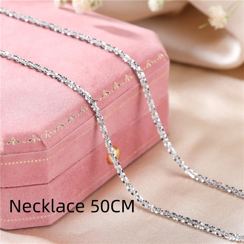 S925 Collarbone Necklace 2mm Round Pendant
