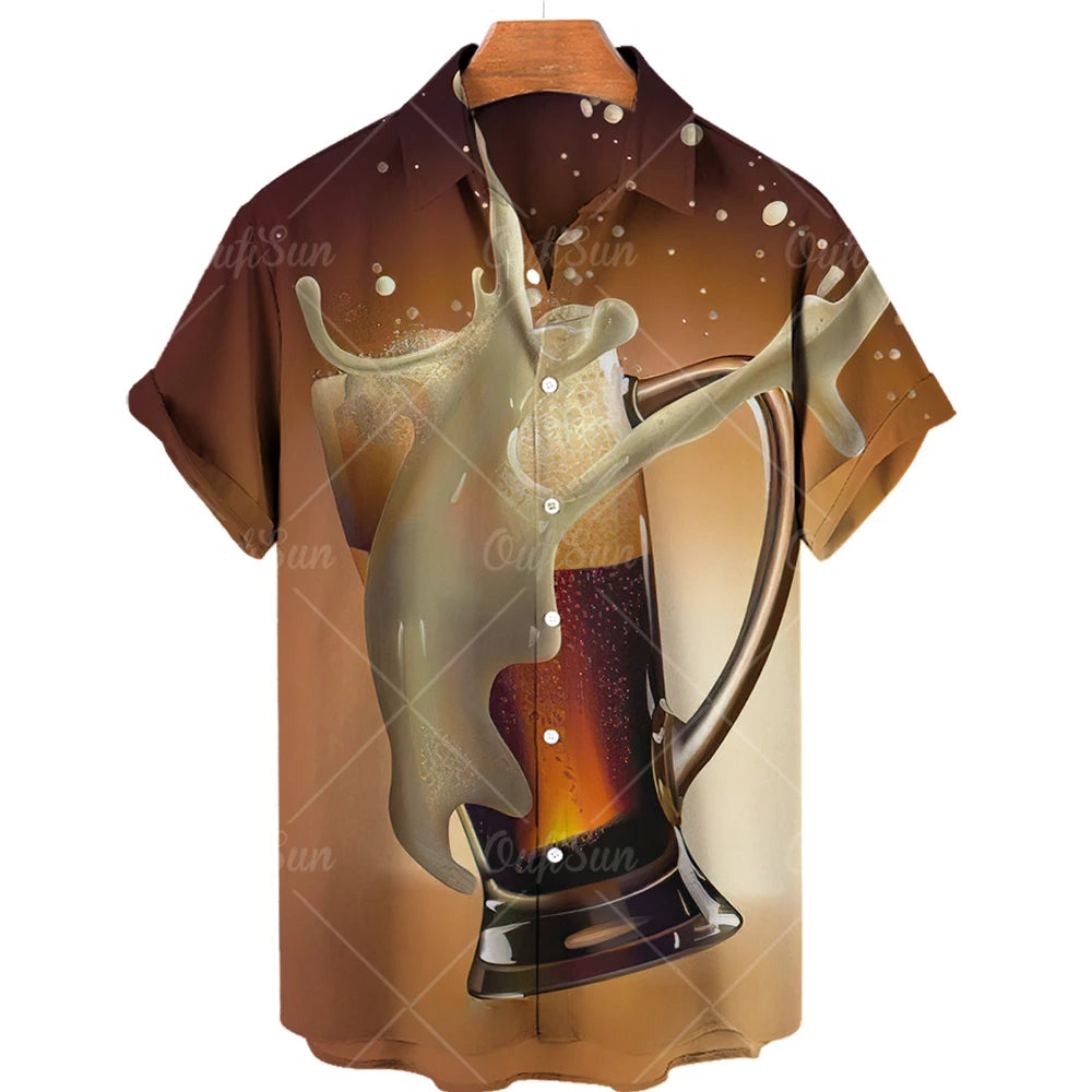 Men’s Casual Beer Shirt Vacation & Beach Wear