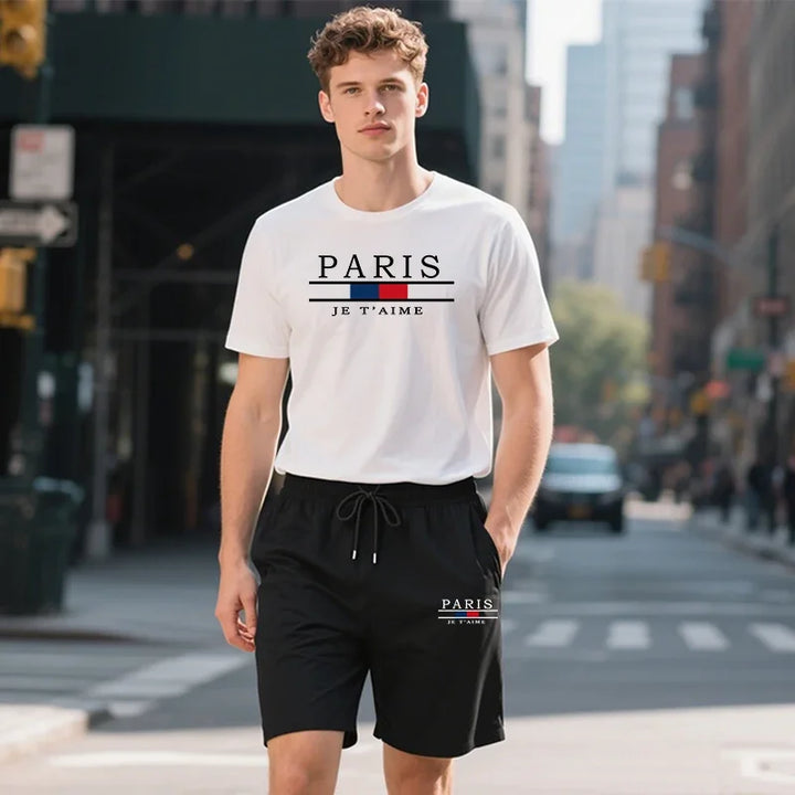 Printed T-shirt + Shorts Set for Men