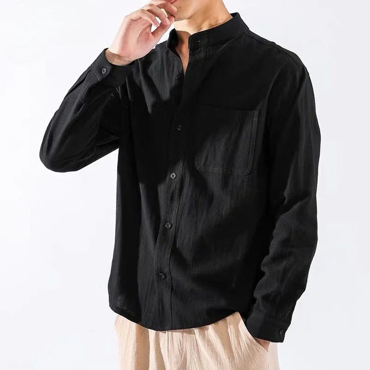 Men’s Linen Shirt with Pocket White 2024