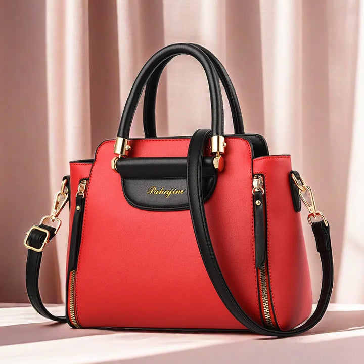 PU Hit-Color Shoulder Bag
