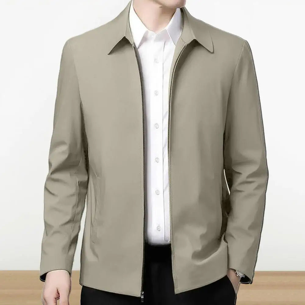 Men’s Casual Lapel Jacket with Zipper