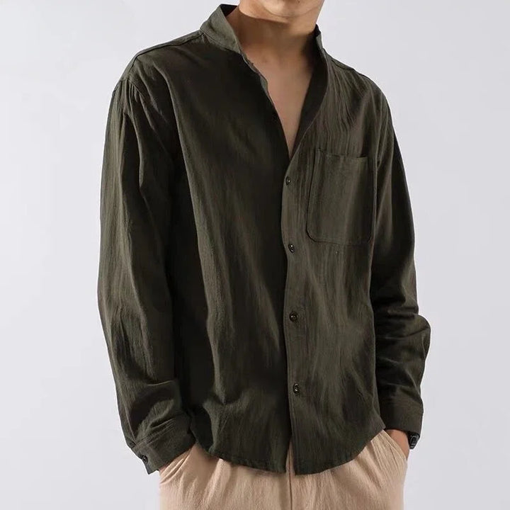 Men’s Linen Shirt with Pocket White 2024