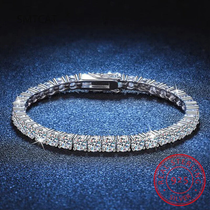 S925 Platinum Bracelet Moissanite Charm