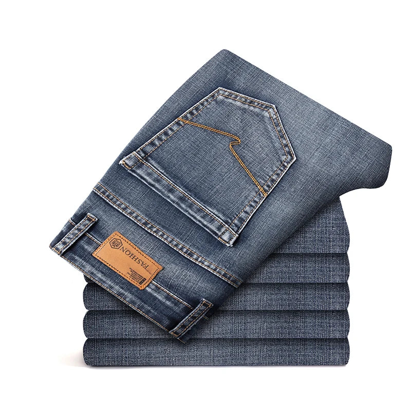 Cotton Blue Straight Pants