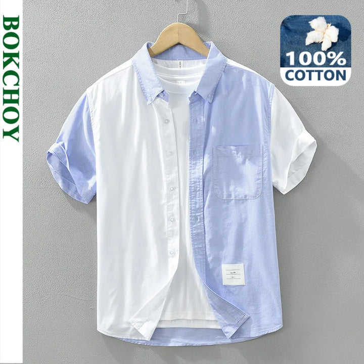 Men’s Cotton Patchwork Shirt Spring/Summer