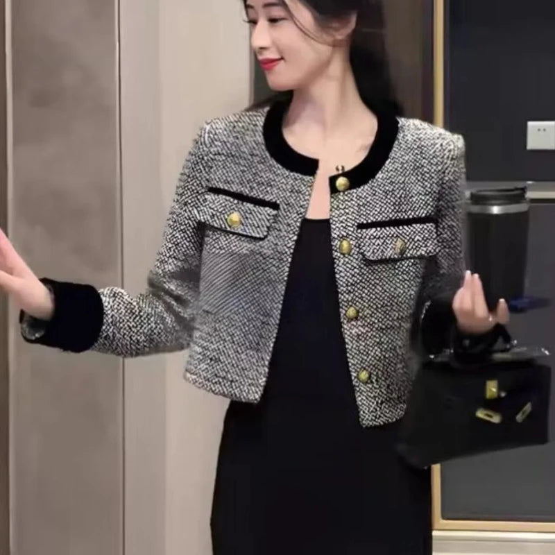 Short Patchwork Jacket Korean Style for Women