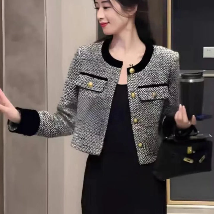 Short Patchwork Jacket Korean Style for Women