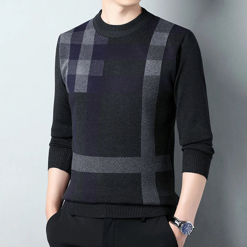 Men’s Knitted Pullover Striped Wool Sweater