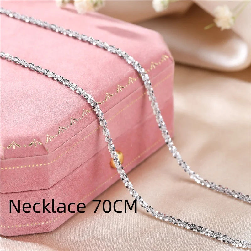 S925 Collarbone Necklace 2mm Round Pendant