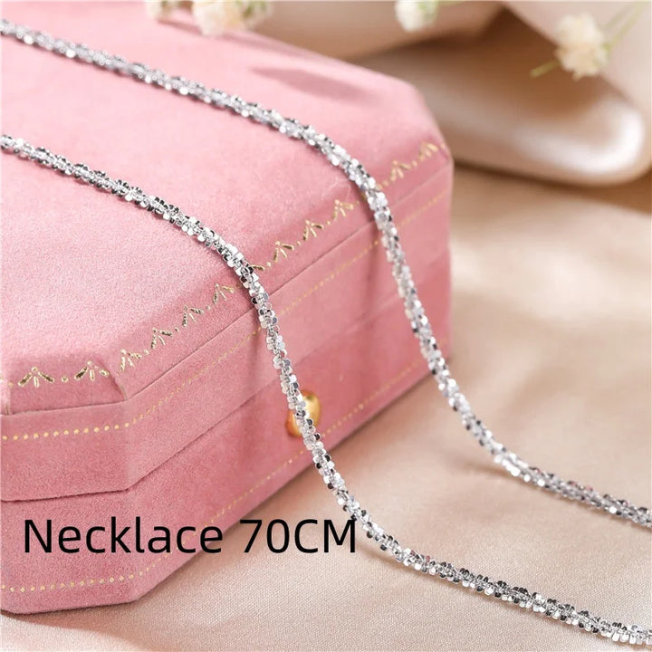 S925 Collarbone Necklace 2mm Round Pendant