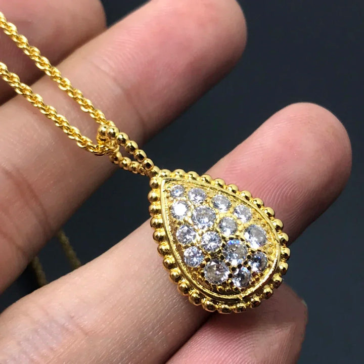 Zircon Chain Necklace Silver & Gold-Plated Jewelry