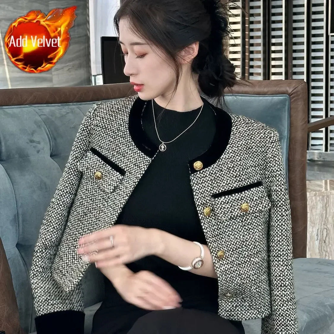 Short Patchwork Jacket Korean Style for Women