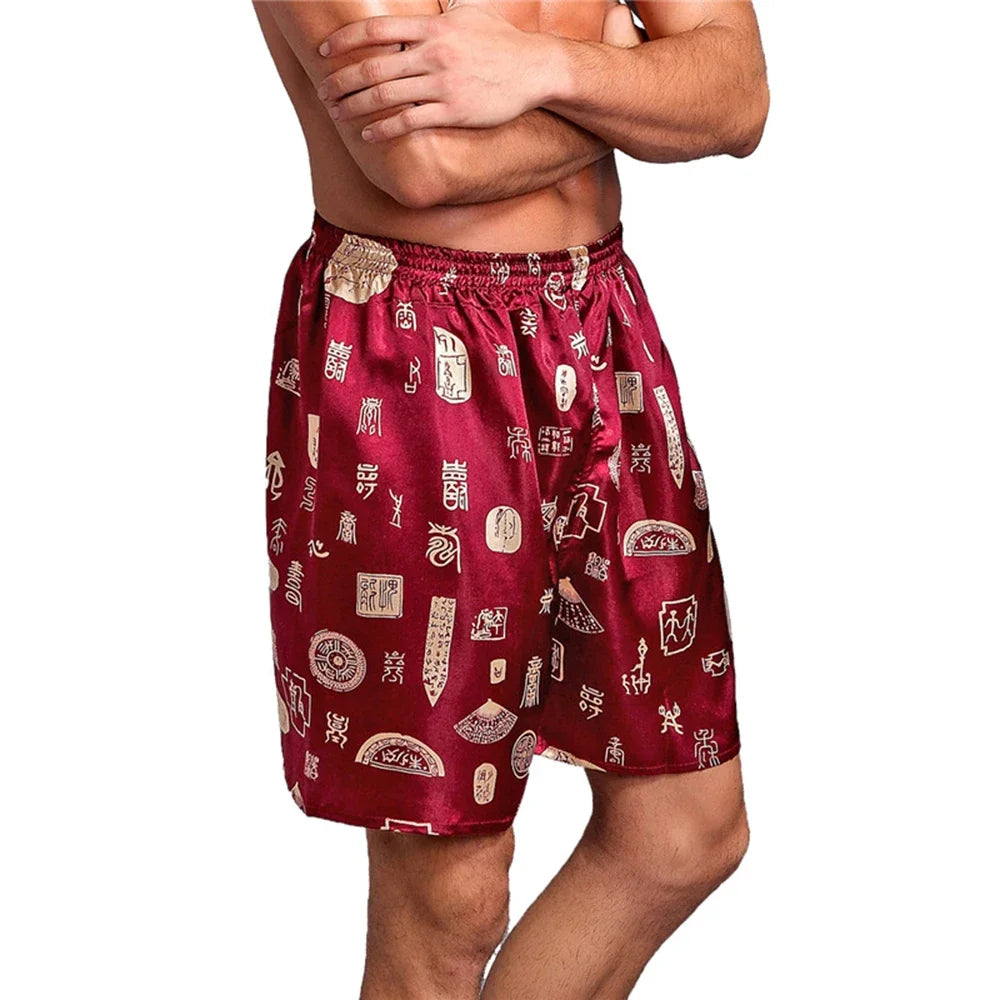 Men's Silk Satin Pajama Shorts 2025