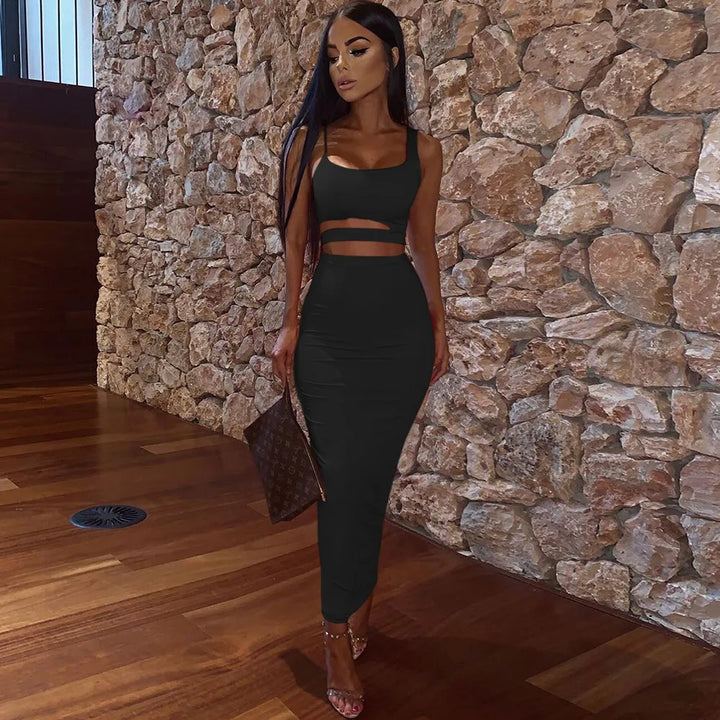Two-Piece Sexy Pleated Dress Party & Club