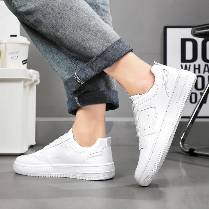 Men’s Chunky White Leather Casual Shoes