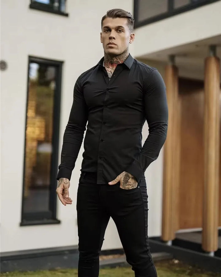 Men’s Smart Casual Tuxedo Dress Shirt