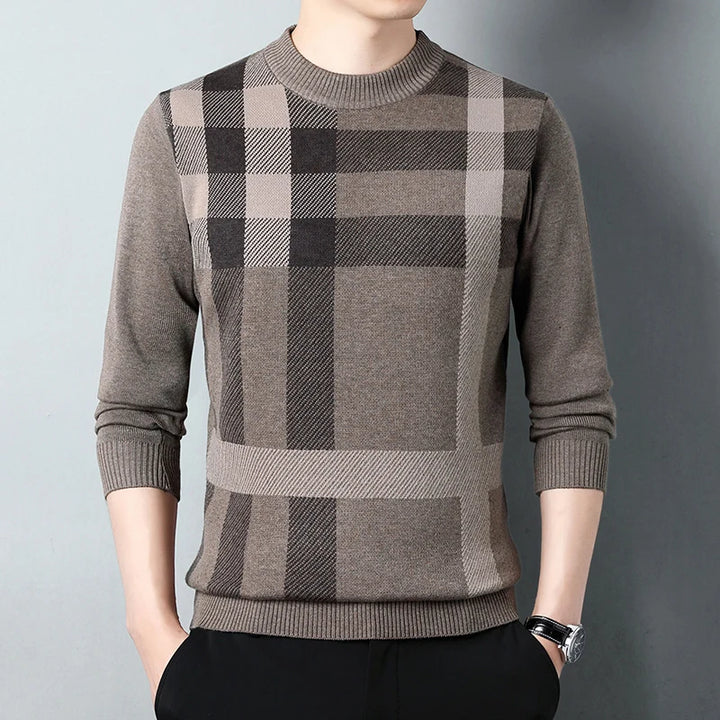 Men’s Knitted Pullover Striped Wool Sweater