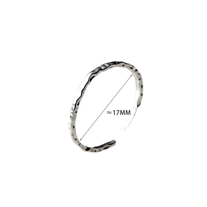 925 Silver Minimalist Ring Geometric Round Design