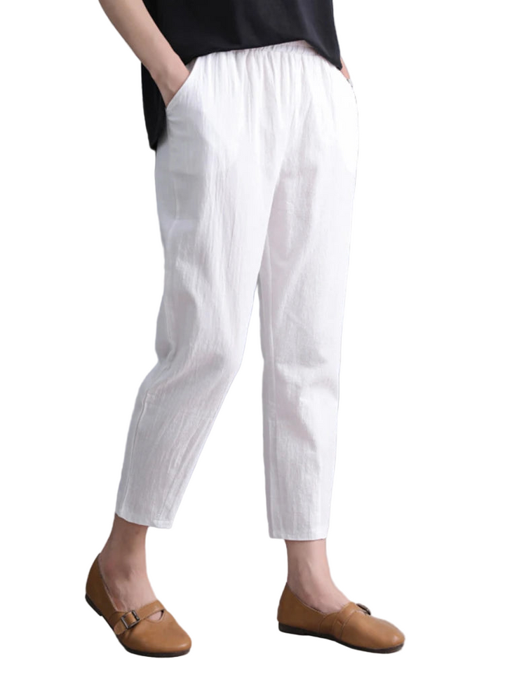 Elastic Waist Linen Pants Women’s Harem Style