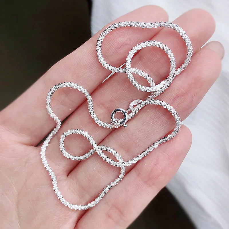 S925 Collarbone Necklace 2mm Round Pendant