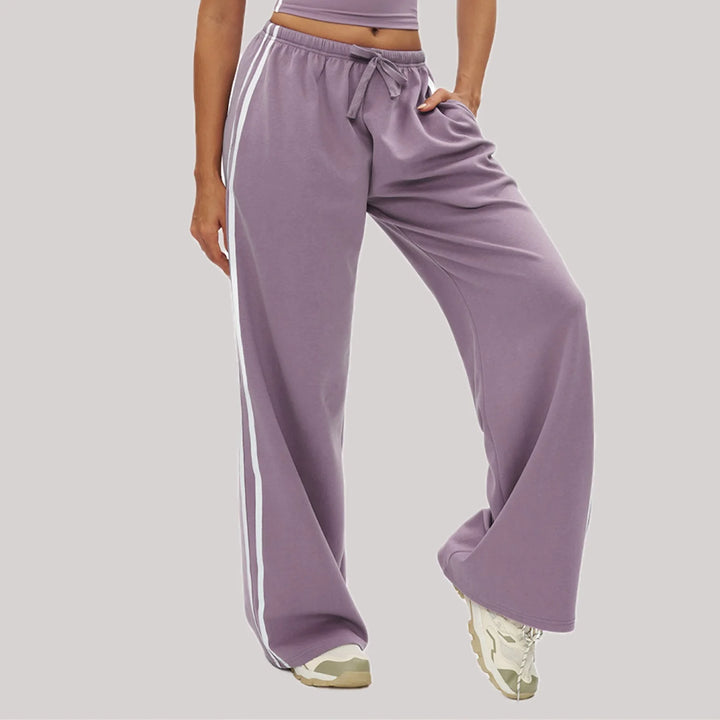 2025Women's color matching Joker sweatpants loose women's high waist straight pants with pockets women's outdoor casual pants