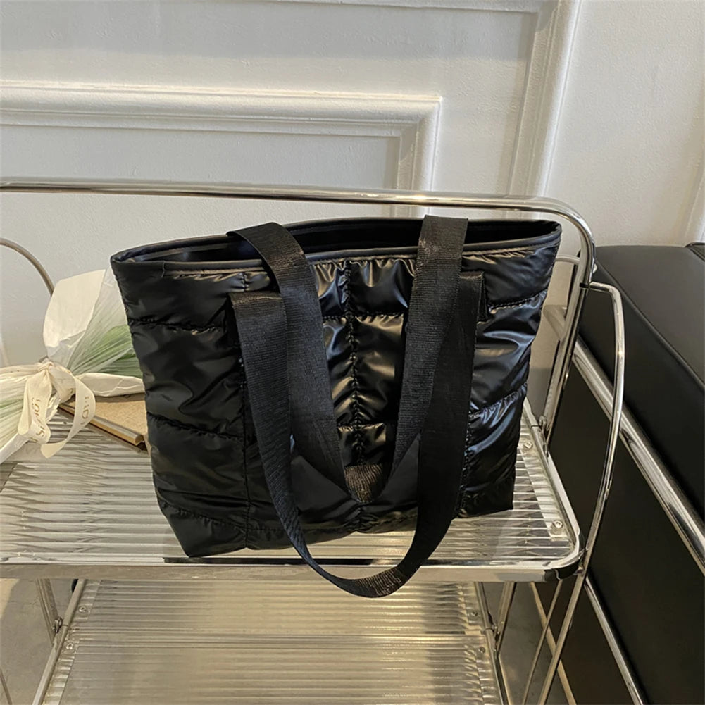 Cotton-Padded Tote Bag Quilted & Spacious