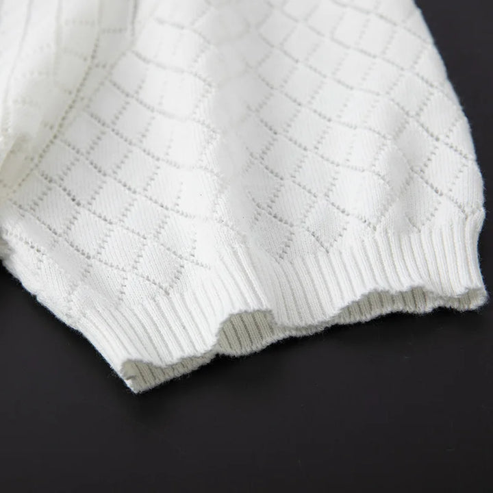 Breathable Cotton Short-Sleeve Sweater