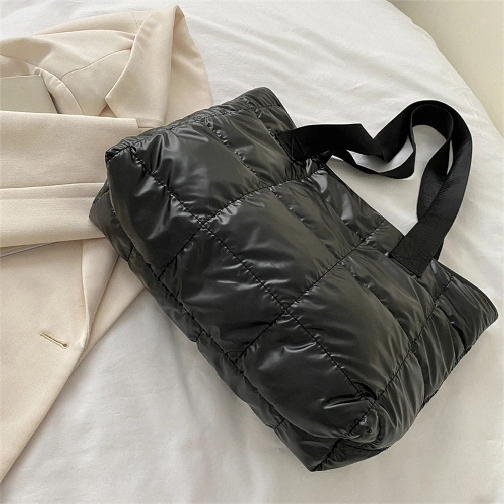 Cotton-Padded Tote Bag Quilted & Spacious