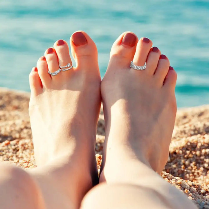 12-Piece Toe Ring Set Adjustable Gold & Silver