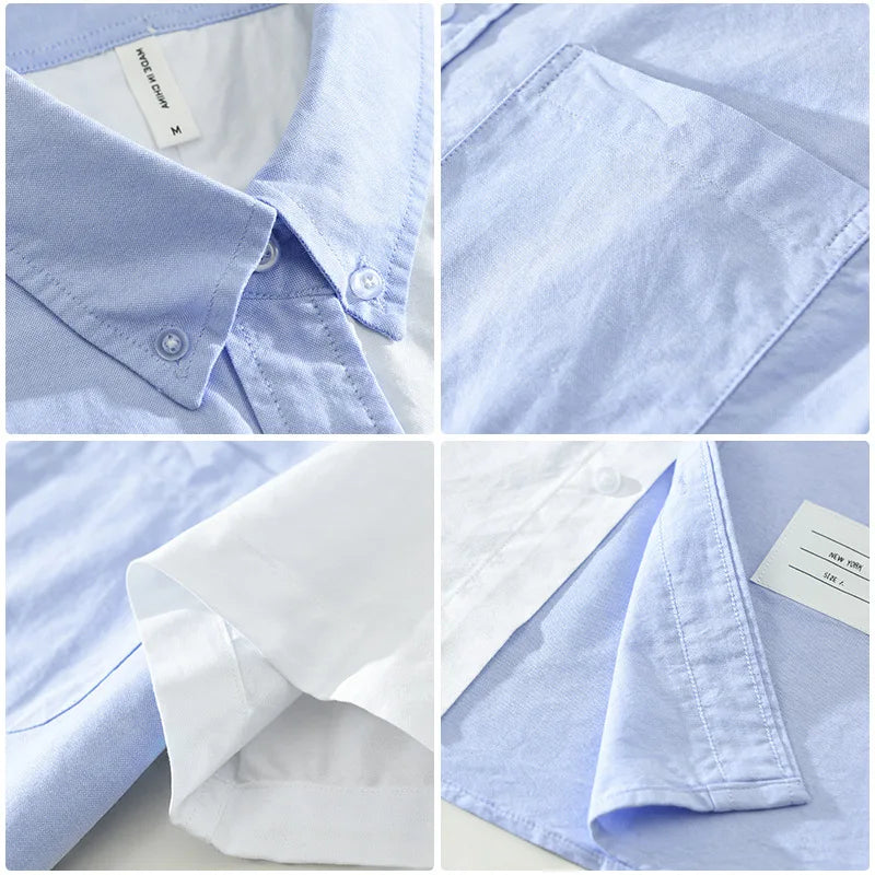 Men’s Cotton Patchwork Shirt Spring/Summer