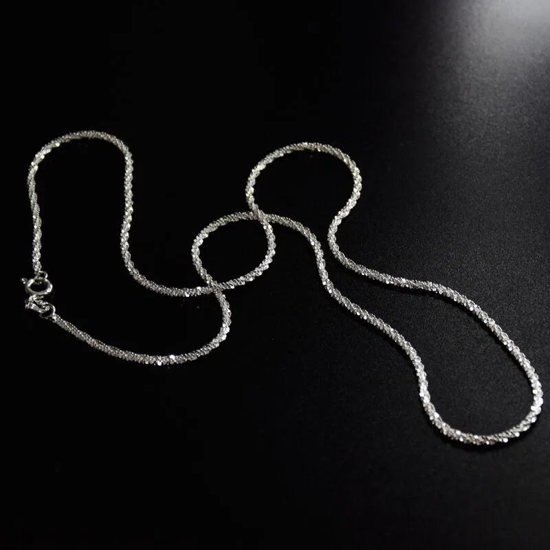 S925 Collarbone Necklace 2mm Round Pendant