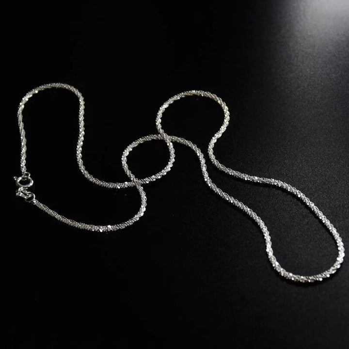 S925 Collarbone Necklace 2mm Round Pendant
