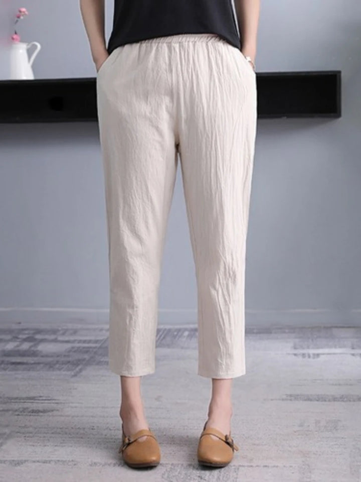 Elastic Waist Linen Pants Women’s Harem Style