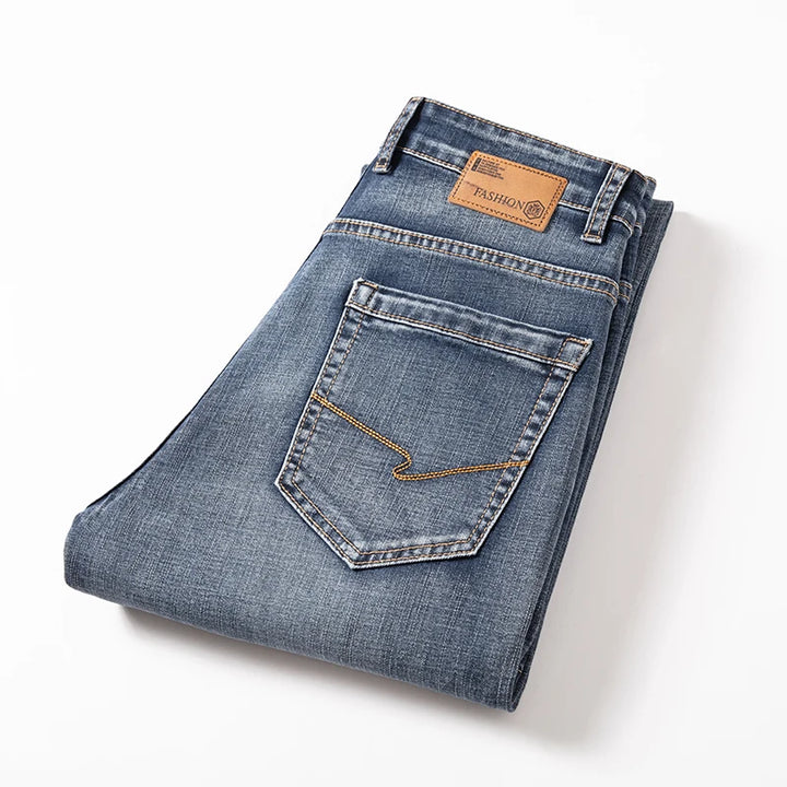 Cotton Blue Straight Pants
