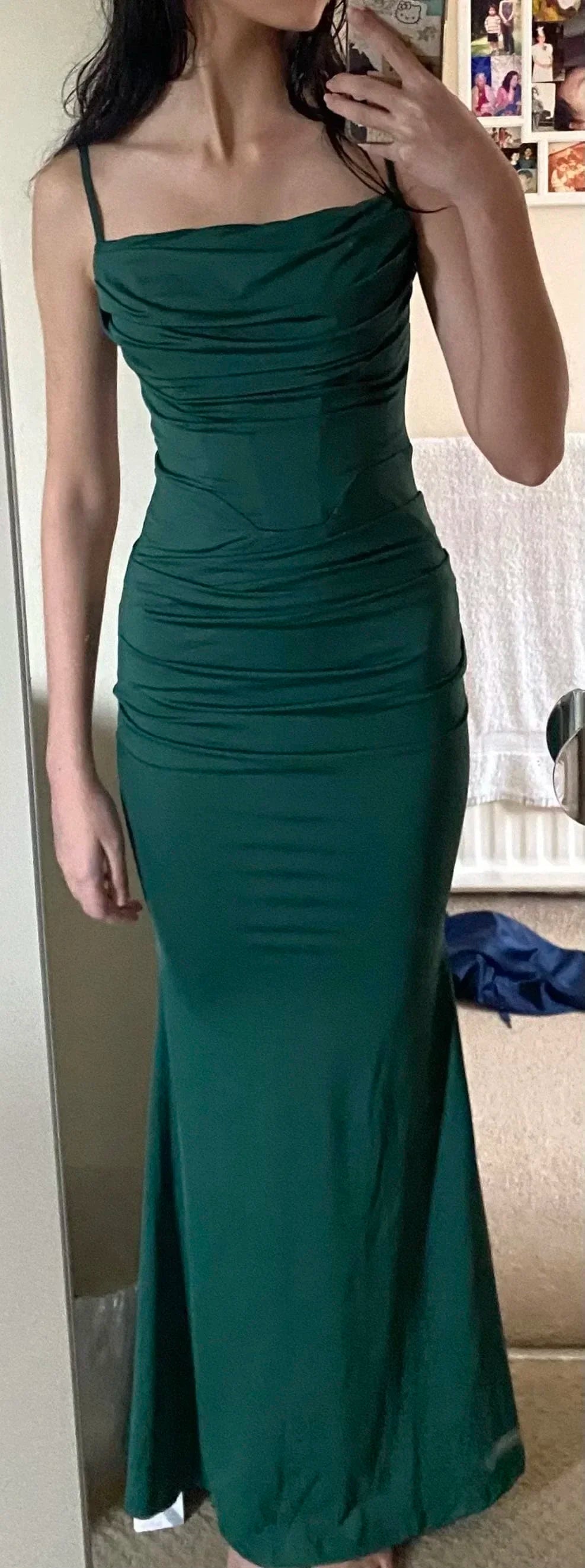 Elegant Almond Corset Maxi Dress