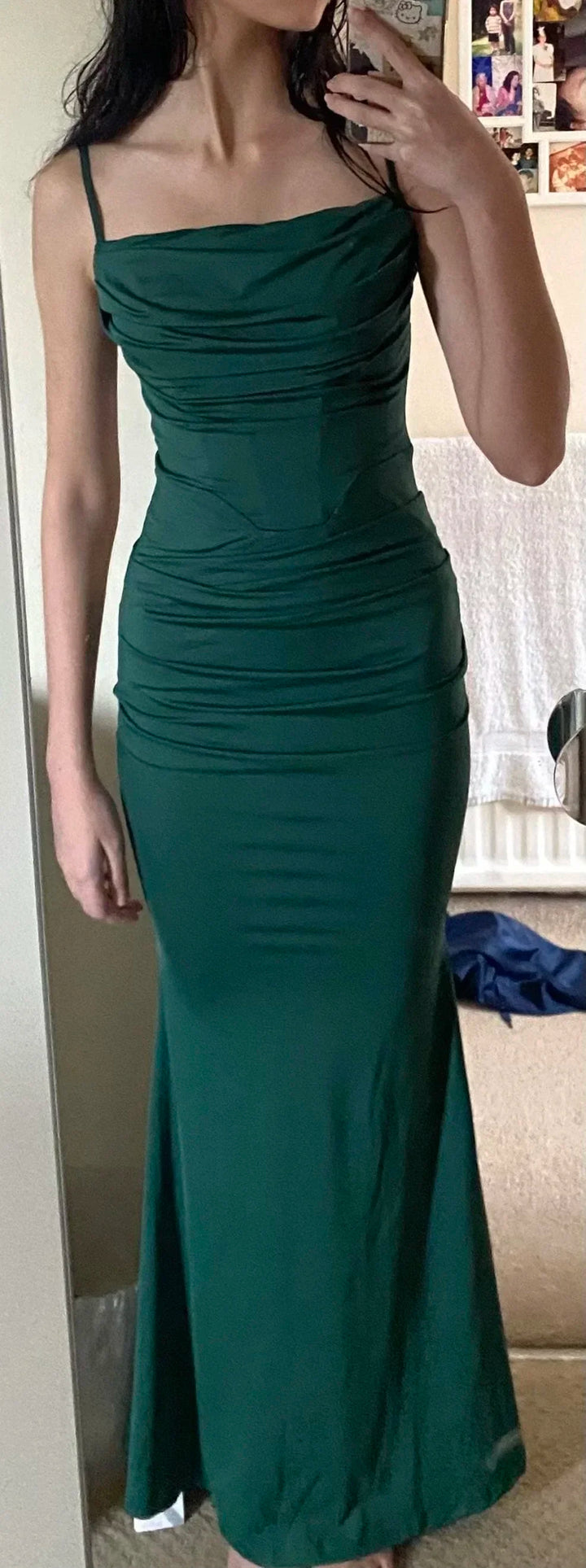 Elegant Almond Corset Maxi Dress