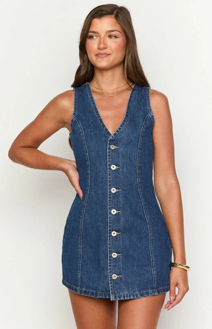 Women’s Sleeveless Denim Dress