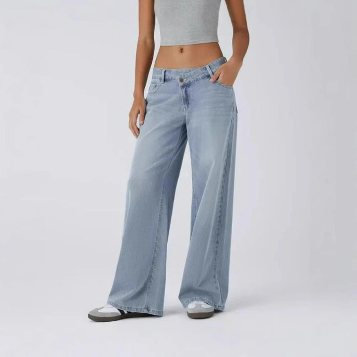 Women Jeans Solid Straight Pants Pockets Button Zipper Floor Length Trousers Splice Casual Streetwear Denim Pant Autumn 2025