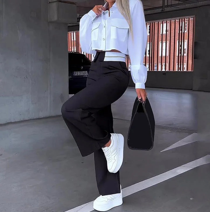 Women's Autumn 2-Piece Set Shirt & Trousers