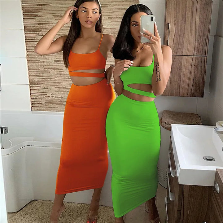 Two-Piece Sexy Pleated Dress Party & Club